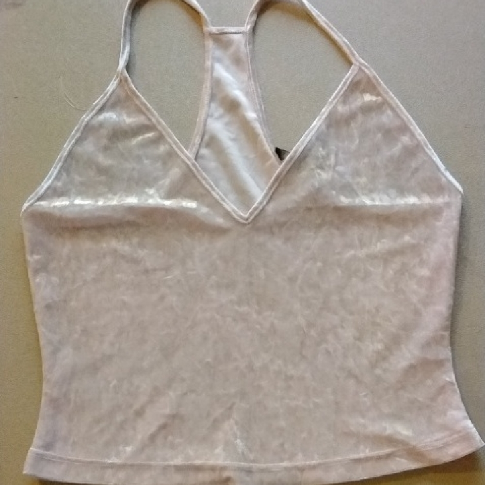 Womans M Forever 21 Cream Crop Backless Tank Top